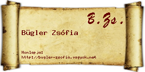 Bügler Zsófia névjegykártya