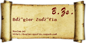 Bügler Zsófia névjegykártya